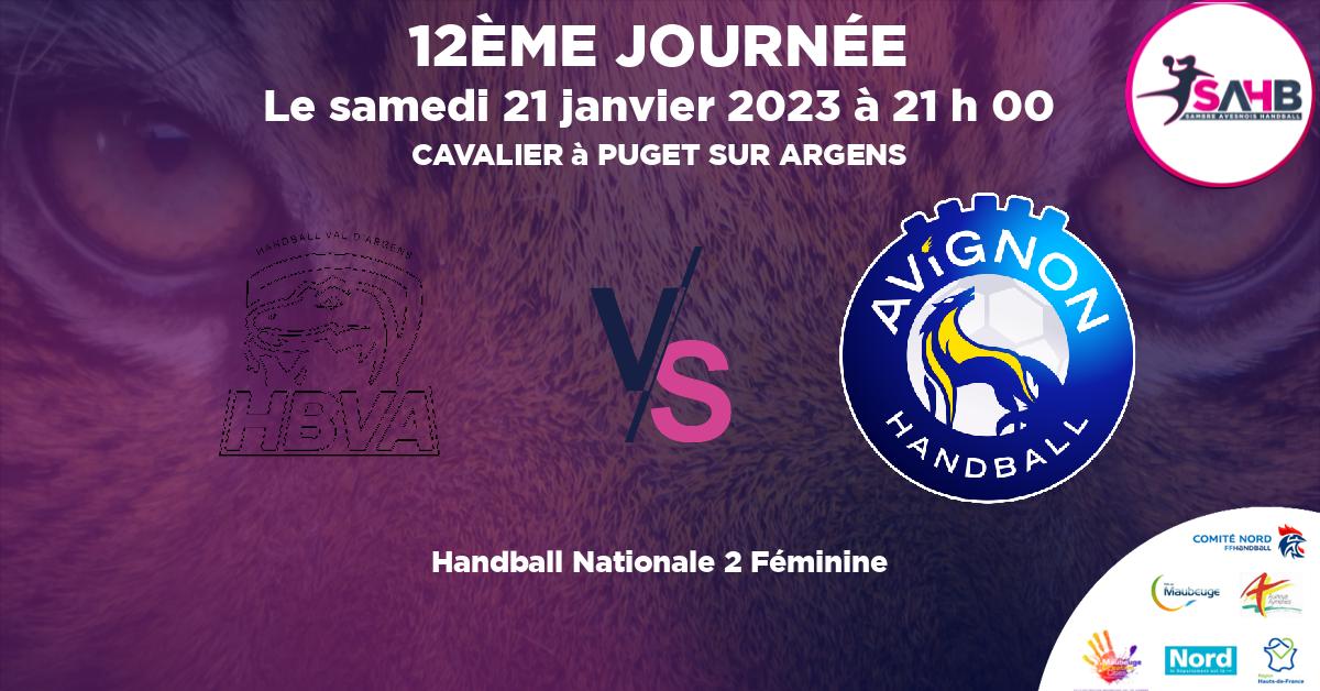 Nationale 2 Féminine handball, VAL D'ARGENS VS AVIGNON - CAVALIER à PUGET SUR ARGENS à 21 h 00