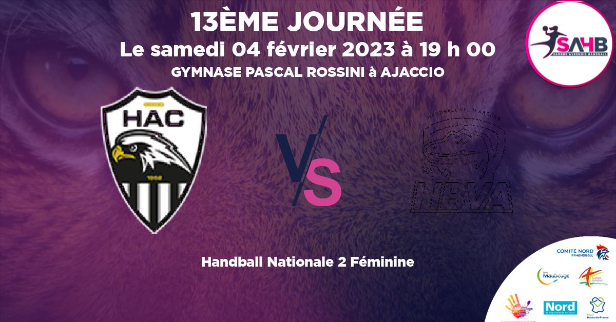 Nationale 2 Féminine handball, AJACCIO  VS VAL D'ARGENS - GYMNASE PASCAL ROSSINI à AJACCIO à 19 h 00