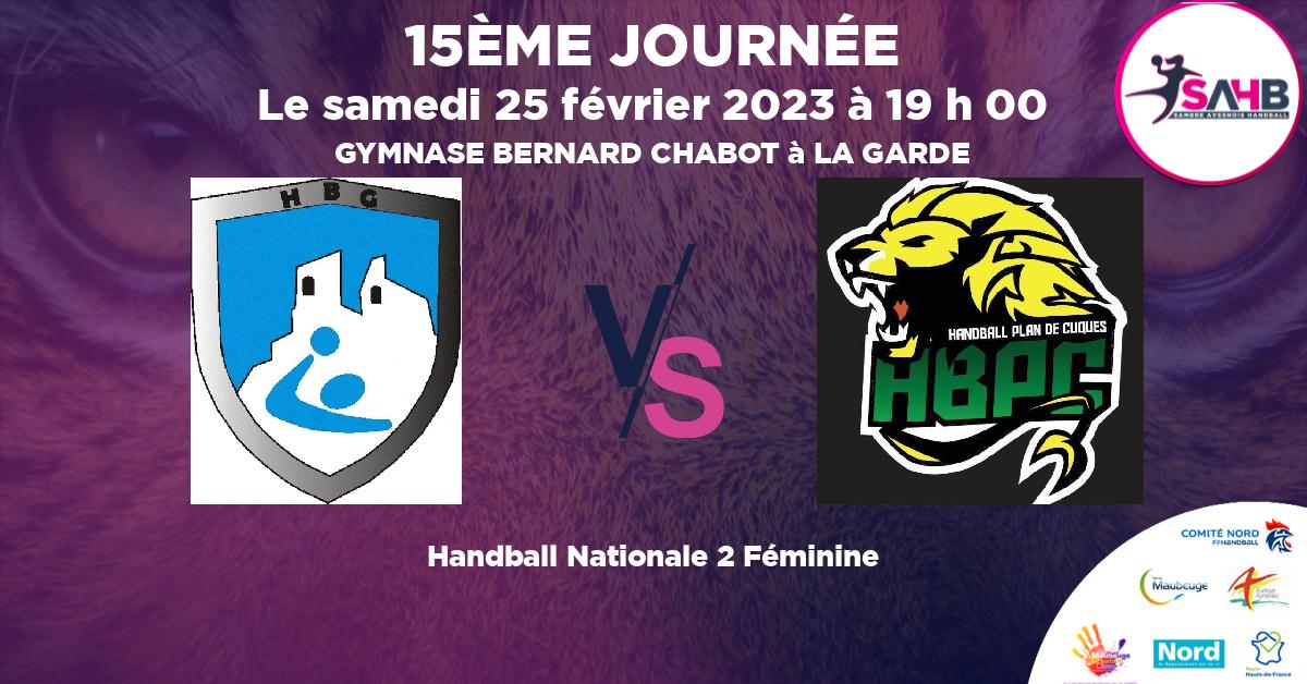 Nationale 2 Féminine handball, GARDEEN VS PLAN DE CUQUES - GYMNASE BERNARD CHABOT à LA GARDE à 19 h 00