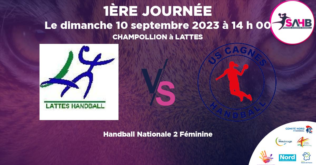 Nationale 2 Féminine handball, LATTES VS CAGNES - CHAMPOLLION à LATTES à 14 h 00