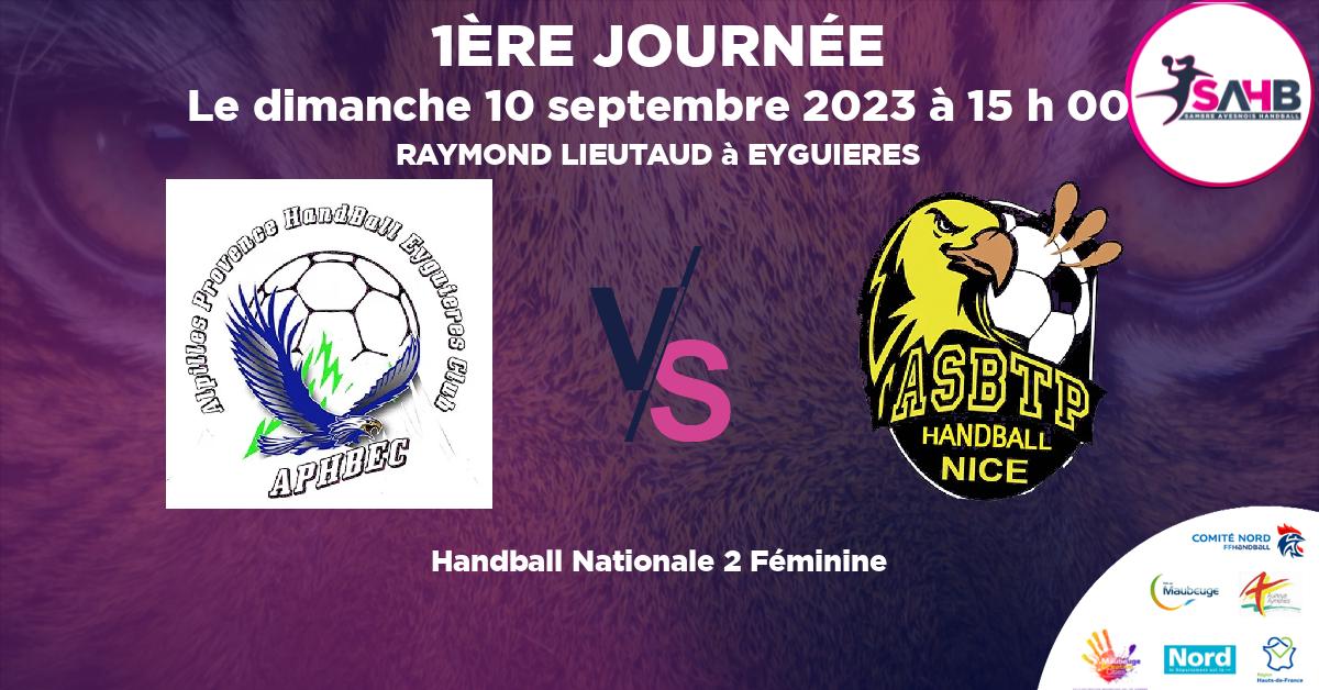 Nationale 2 Féminine handball, APEYGUIERES VS NICE - RAYMOND LIEUTAUD à EYGUIERES à 15 h 00