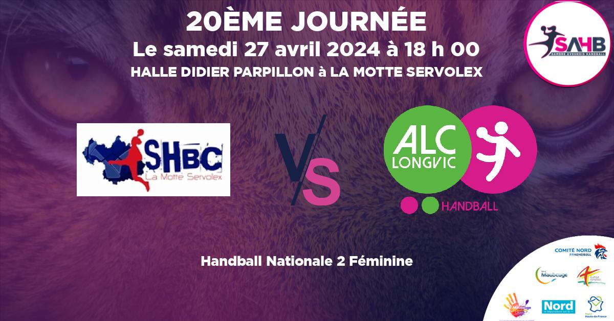 Nationale 2 Féminine handball, MOTTE-SERVOLEX - GRAND CHAMBERY VS LONGVIC - HALLE DIDIER PARPILLON à LA MOTTE SERVOLEX à 18 h 00
