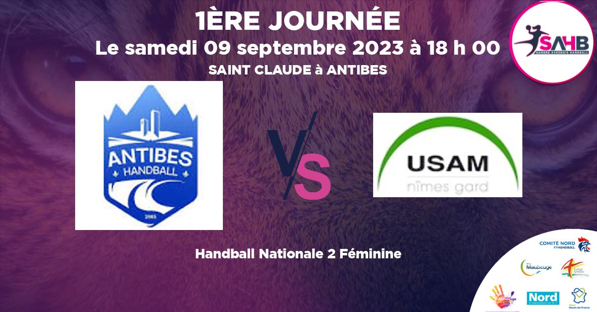 Nationale 2 Féminine handball, ANTIBES JUAN LES PINS VS NIM'ARGUERITTES - SAINT CLAUDE à ANTIBES à 18 h 00