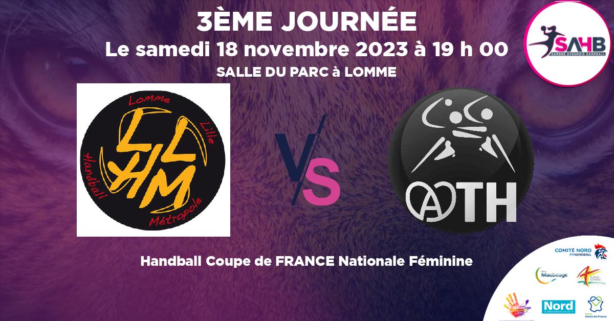 Coupe de FRANCE Nationale Féminine handball, LOMME VS ACHENHEIM TRUCHTERSHEIM - SALLE DU PARC à LOMME à 19 h 00
