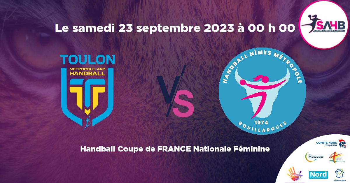 Coupe de FRANCE Nationale Féminine handball, TOULON VS BOUILLARGUES NIMES METROPOLE -  à 00 h 00
