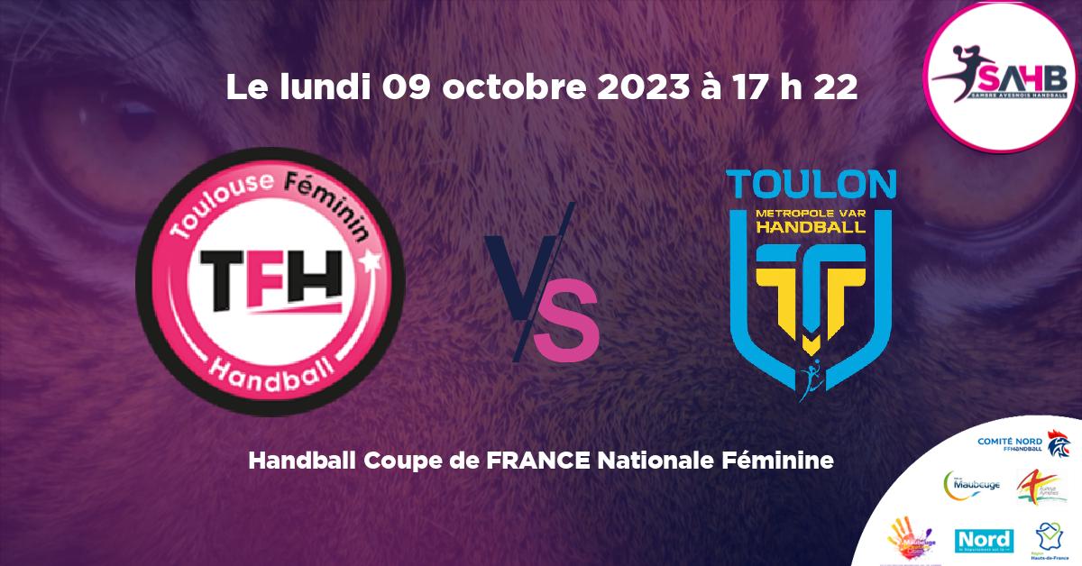 Coupe de FRANCE Nationale Féminine handball, TOULOUSE FEMININ VS TOULON -  à 17 h 22