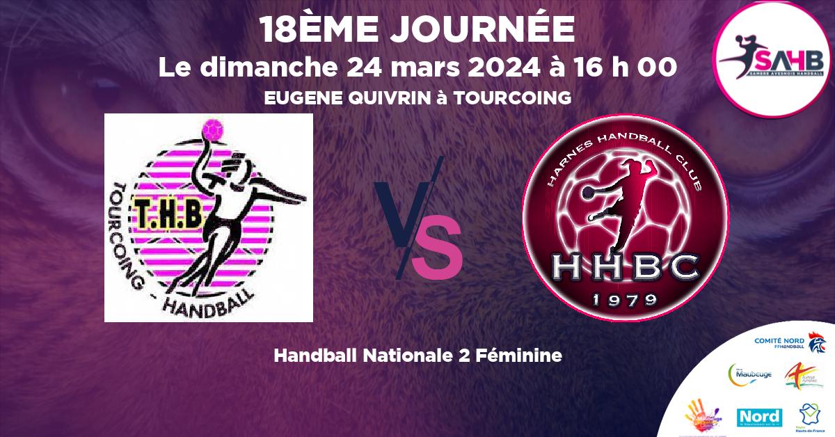 Nationale 2 Féminine handball, TOURCOING VS HARNES - EUGENE QUIVRIN à TOURCOING à 16 h 00