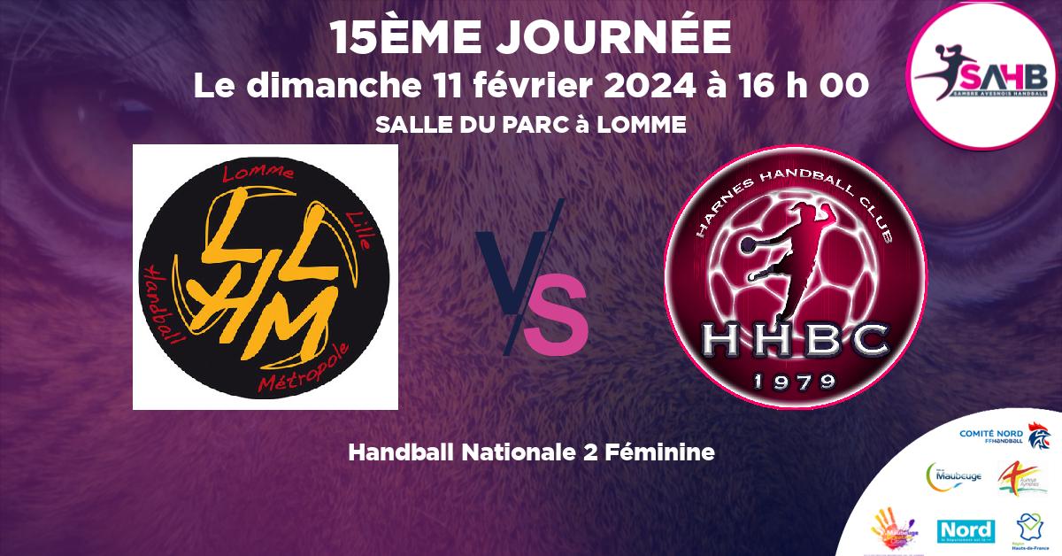 Nationale 2 Féminine handball, LOMME VS HARNES - SALLE DU PARC à LOMME à 16 h 00