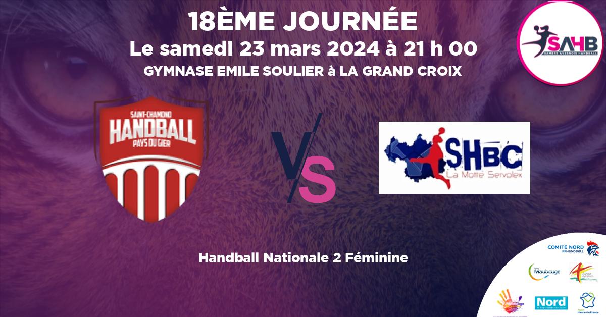 Nationale 2 Féminine handball, ST CHAMOND PAYS DU GIER VS MOTTE-SERVOLEX - GRAND CHAMBERY - GYMNASE EMILE SOULIER à LA GRAND CROIX à 21 h 00