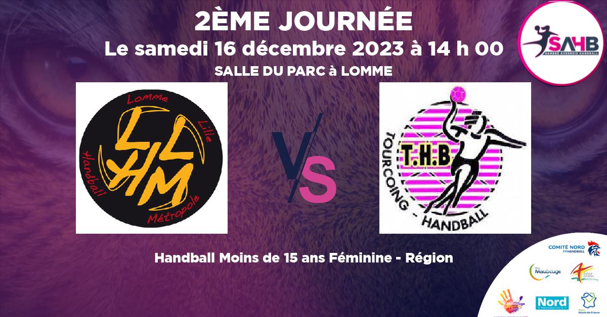 Moins de 15 ans Féminine - Région handball, LOMME VS TOURCOING - SALLE DU PARC à LOMME à 14 h 00