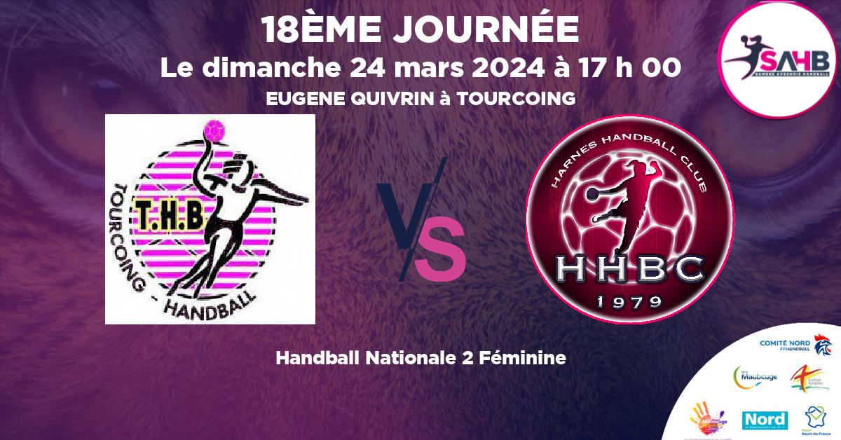 Nationale 2 Féminine handball, TOURCOING VS HARNES - EUGENE QUIVRIN à TOURCOING à 17 h 00