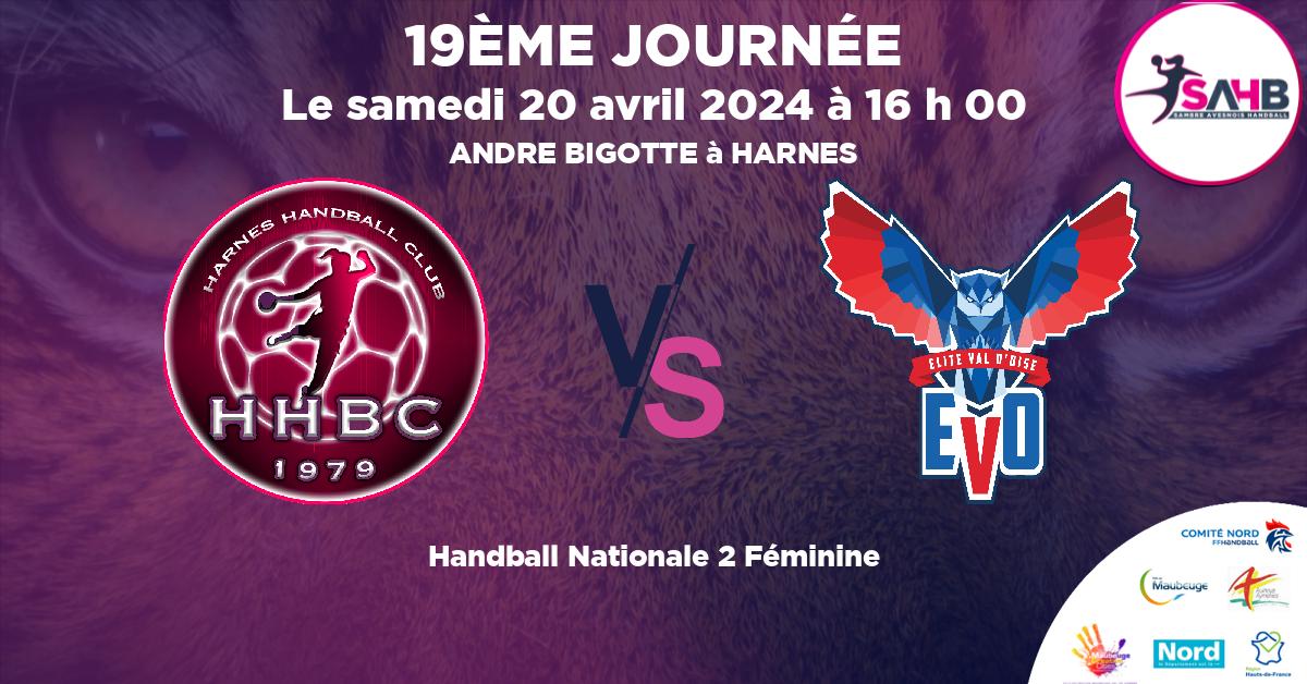 Nationale 2 Féminine handball, HARNES VS ELITE VAL-D'OISE - ANDRE BIGOTTE à HARNES à 16 h 00
