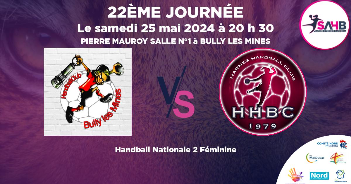 Nationale 2 Féminine handball, BULLY LES MINES VS HARNES - PIERRE MAUROY SALLE N°1 à BULLY LES MINES à 20 h 30