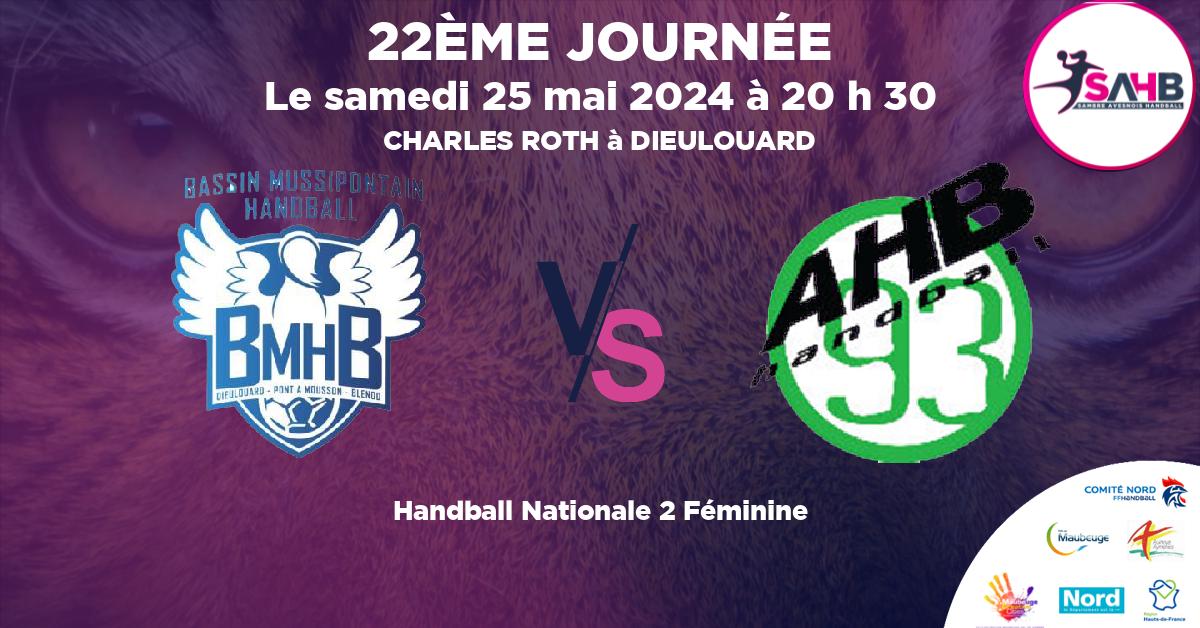 Nationale 2 Féminine handball, BASSIN MUSSIPONTAIN VS AULNAY - CHARLES ROTH à DIEULOUARD à 20 h 30