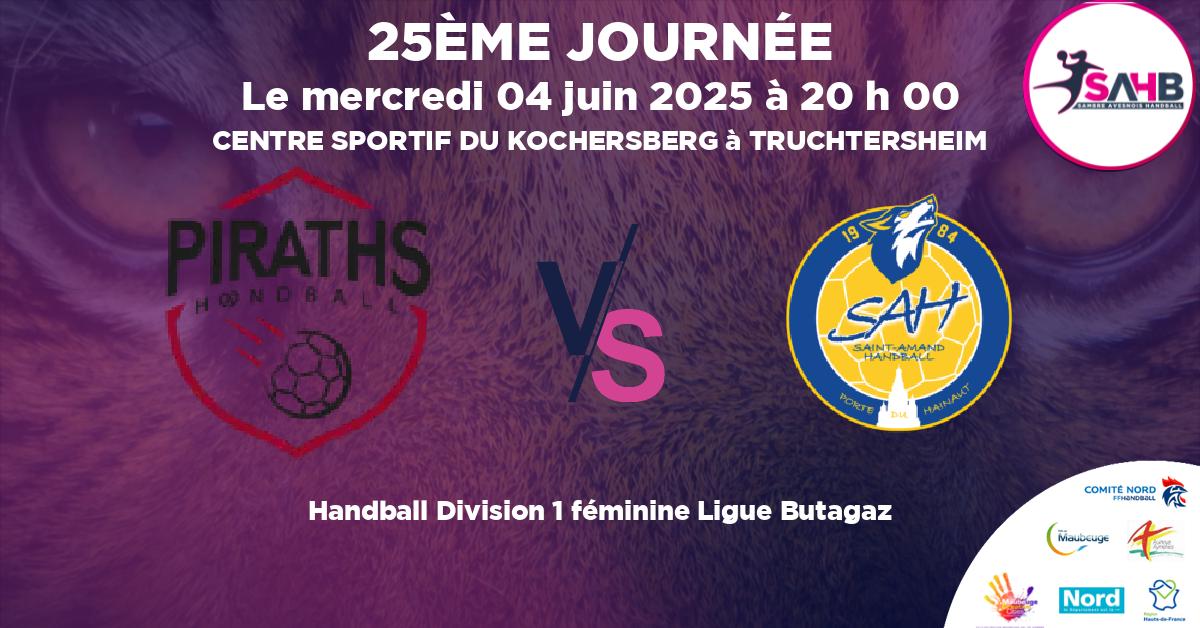 Division 1 féminine Ligue Butagaz handball, STRASBOURG ACHENHEIM TRUCHTERSHEIM VS ST AMAND LES EAUX - CENTRE SPORTIF DU KOCHERSBERG à TRUCHTERSHEIM à 20 h 00