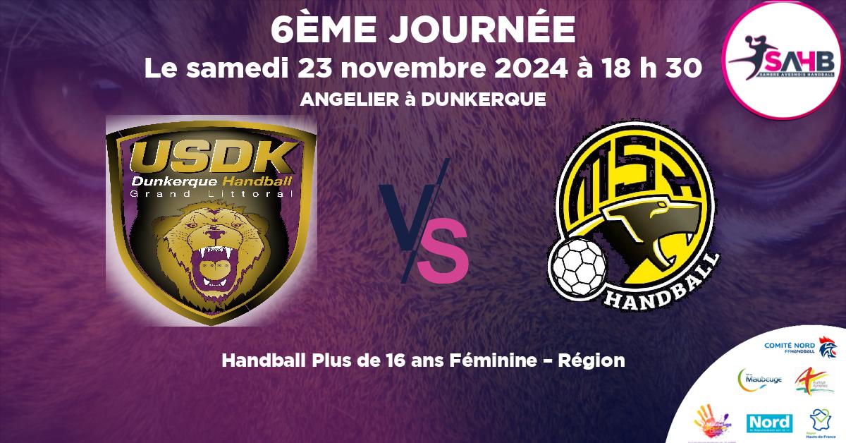 Plus de 16 ans Féminine – Région handball, DUNKERQUE VS MON'S'PORT - ANGELIER à DUNKERQUE à 18 h 30