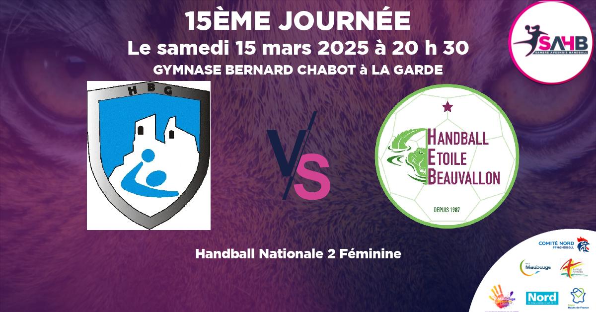 Nationale 2 Féminine handball, GARDEEN VS ETOILE BEAUVALLON - GYMNASE BERNARD CHABOT à LA GARDE à 20 h 30