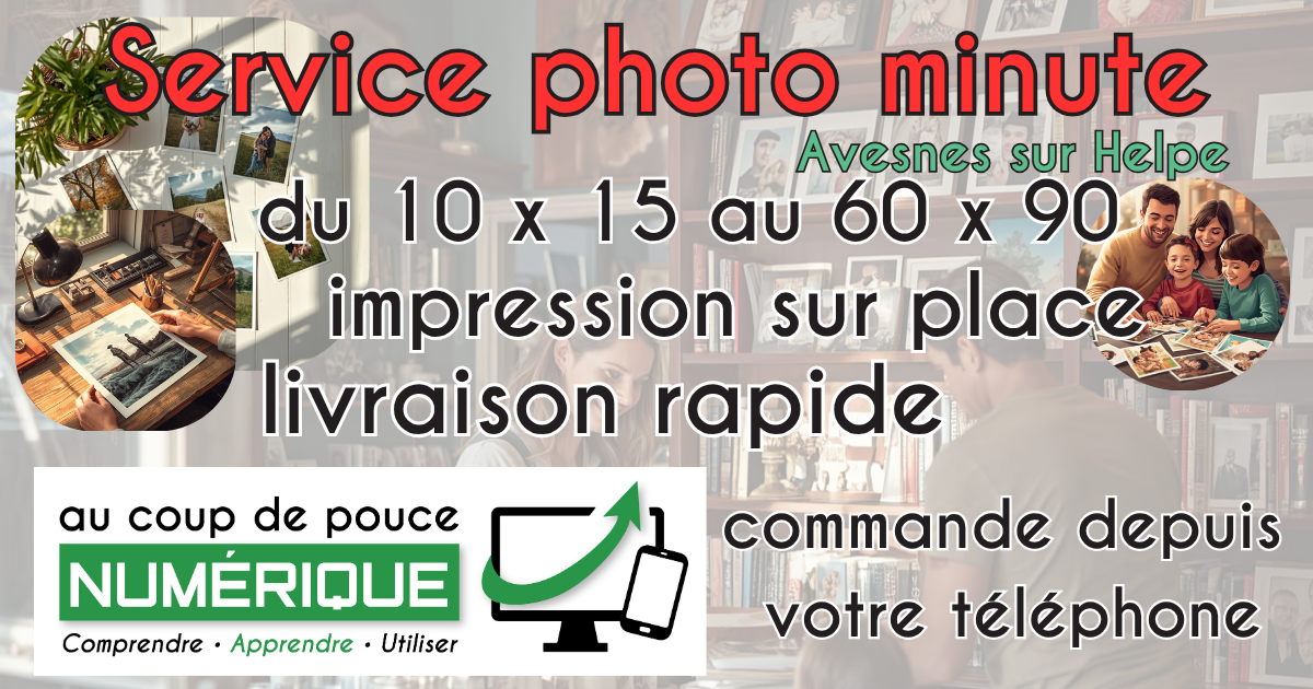 Service photo minute au coup de pouce numérique à Avesnes sur Helpe