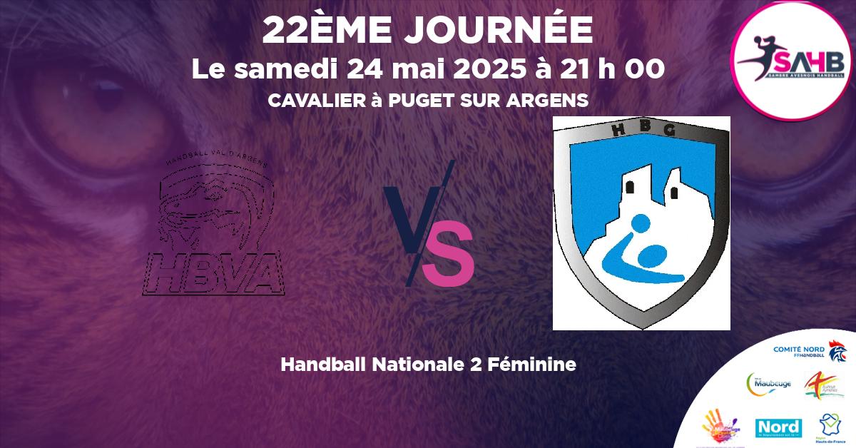 Nationale 2 Féminine handball, VAL D'ARGENS VS GARDEEN - CAVALIER à PUGET SUR ARGENS à 21 h 00