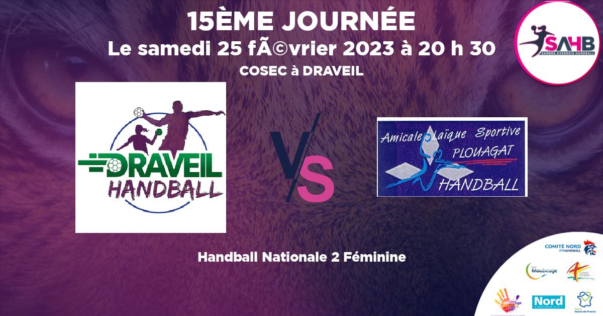 Nationale 2 Féminine handball, DRAVEIL VS PLOUAGAT - COSEC à DRAVEIL à 20 h 30