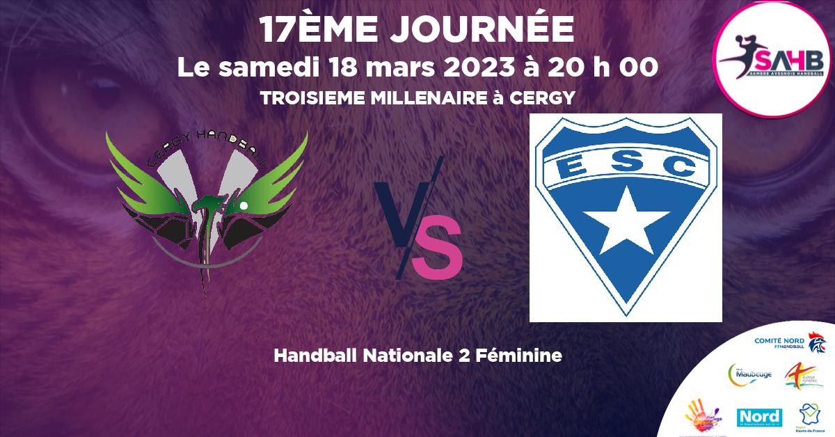 Nationale 2 Féminine handball, CERGY VS ETOILE SPORTIVE COLOMBIENNE - TROISIEME MILLENAIRE à CERGY à 20 h 00