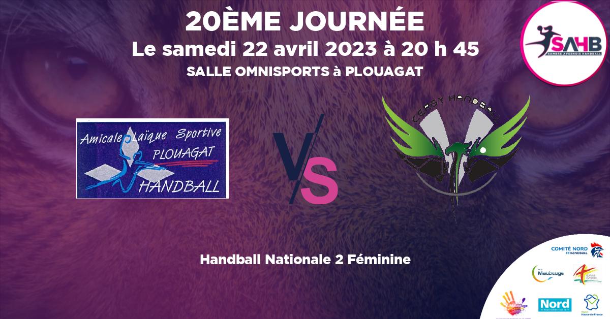 Nationale 2 Féminine handball, PLOUAGAT VS CERGY - SALLE OMNISPORTS à PLOUAGAT à 20 h 45