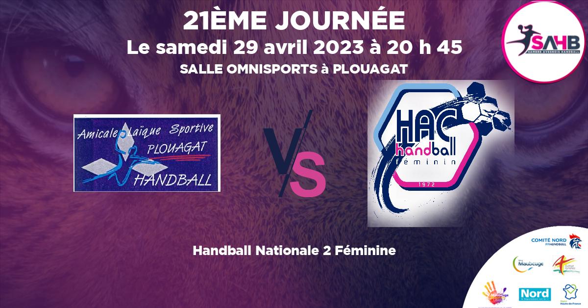 Nationale 2 Féminine handball, PLOUAGAT VS HAVRE ATHLETIC - SALLE OMNISPORTS à PLOUAGAT à 20 h 45
