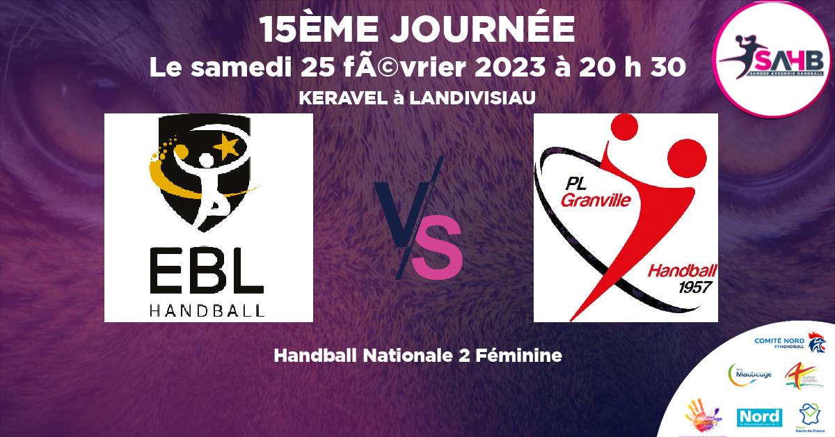 Nationale 2 Féminine handball, BAS LEON VS GRANVILLE - KERAVEL à LANDIVISIAU à 20 h 30