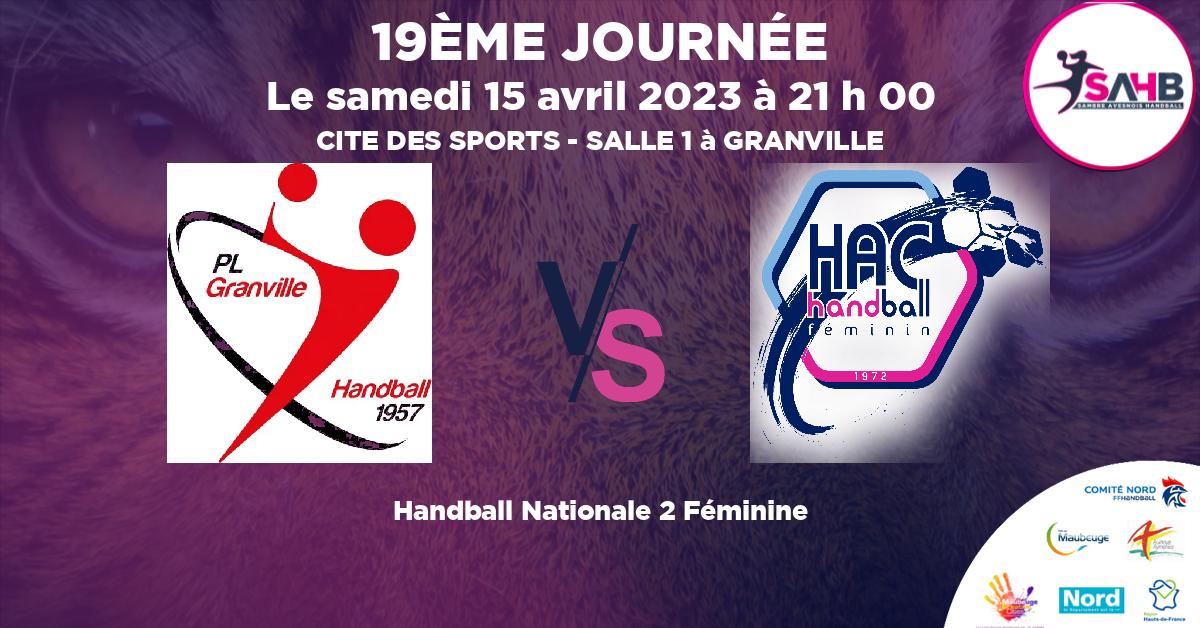 Nationale 2 Féminine handball, GRANVILLE VS HAVRE ATHLETIC - CITE DES SPORTS - SALLE 1 à GRANVILLE à 21 h 00