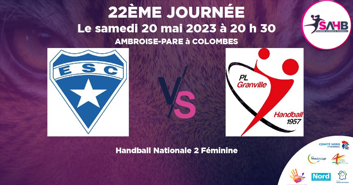 Nationale 2 Féminine handball, ETOILE SPORTIVE COLOMBIENNE VS GRANVILLE - AMBROISE-PARE à COLOMBES à 20 h 30
