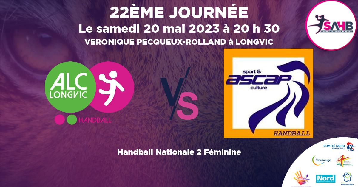 Nationale 2 Féminine handball, LONGVIC VS PAYS DE MONTBELIARD - VERONIQUE PECQUEUX-ROLLAND à LONGVIC à 20 h 30