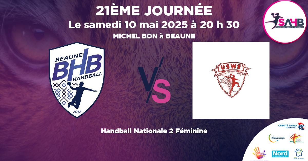 Nationale 2 Féminine handball, BEAUNE VS WITTENHEIM ENSISHEIM - MICHEL BON à BEAUNE à 20 h 30