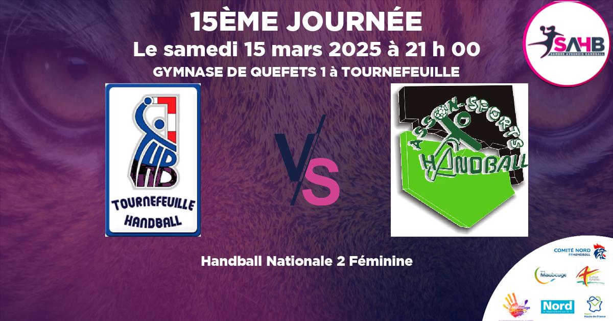 Nationale 2 Féminine handball, TOURNEFEUILLE VS ASSON - GYMNASE DE QUEFETS 1 à TOURNEFEUILLE à 21 h 00