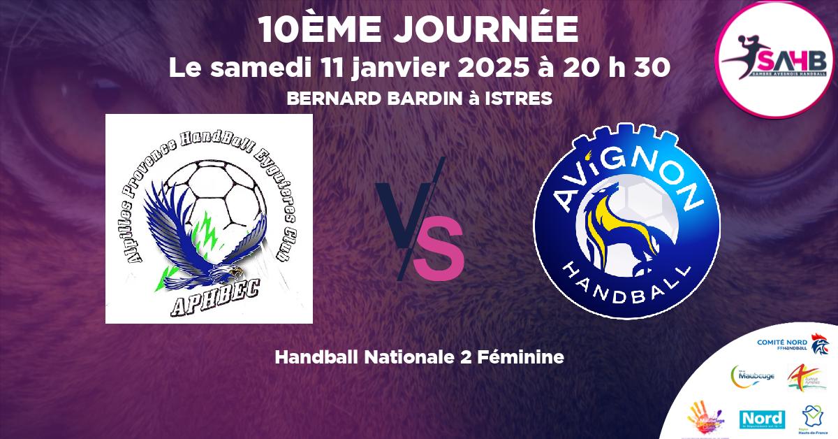 Nationale 2 Féminine handball, EYGUIERES  ISTRES VS AVIGNON - BERNARD BARDIN à ISTRES à 20 h 30