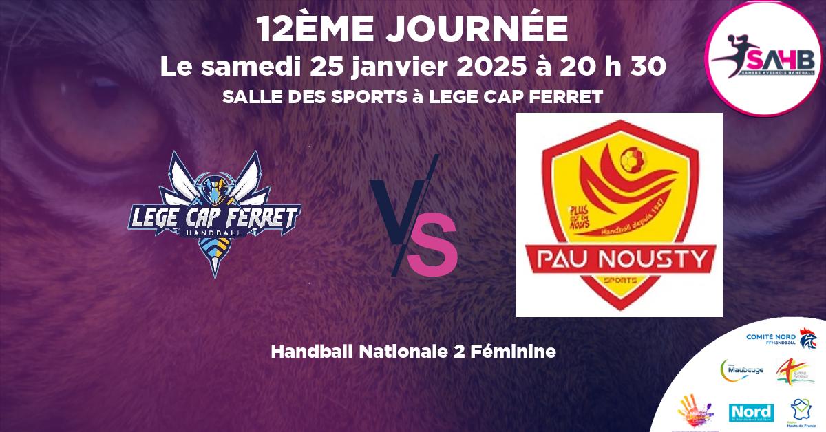Nationale 2 Féminine handball, LEGE CAP-FERRET VS PAU NOUSTY - SALLE DES SPORTS à LEGE CAP FERRET à 20 h 30