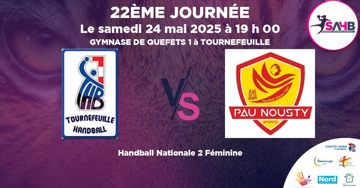Nationale 2 Féminine handball, TOURNEFEUILLE VS PAU NOUSTY - GYMNASE DE QUEFETS 1 à TOURNEFEUILLE à 19 h 00