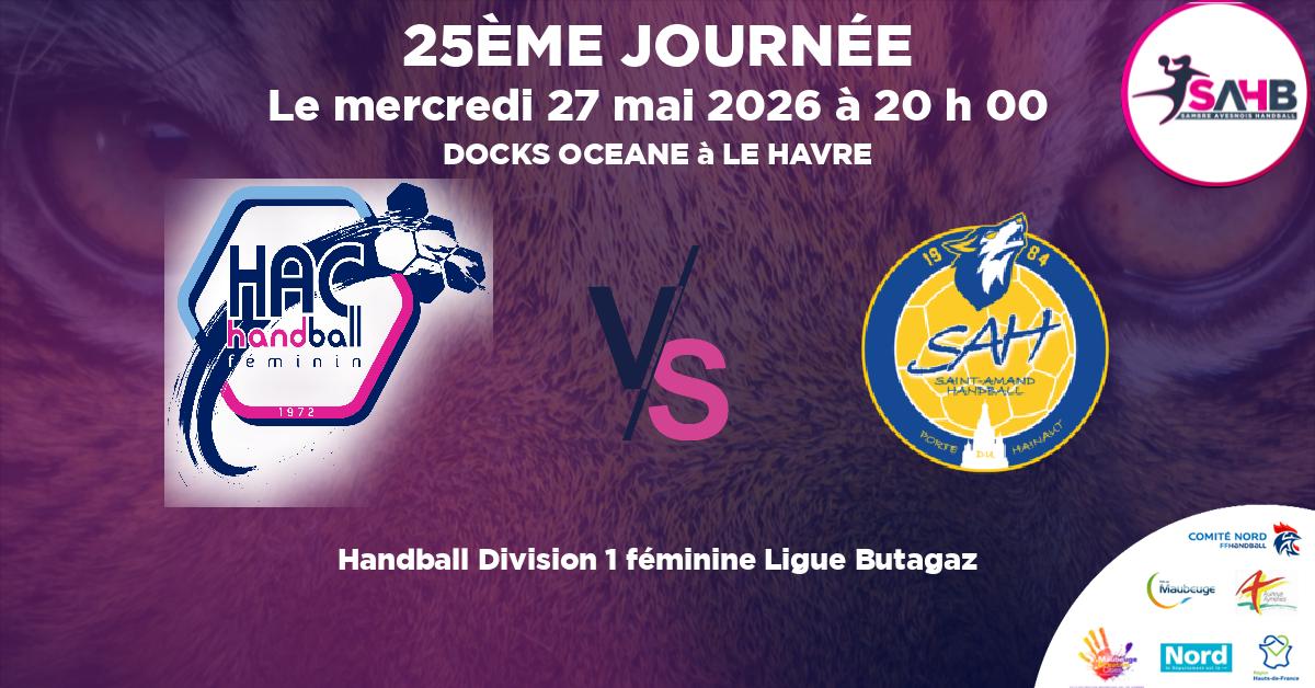 Division 1 féminine Ligue Butagaz handball, HAVRE ATHLETIC VS ST AMAND LES EAUX - DOCKS OCEANE à LE HAVRE à 20 h 00