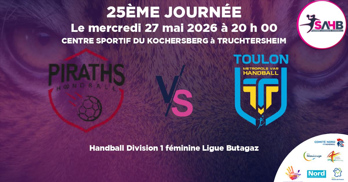 Division 1 féminine Ligue Butagaz handball, STRASBOURG ACHENHEIM TRUCHTERSHEIM VS TOULON - CENTRE SPORTIF DU KOCHERSBERG à TRUCHTERSHEIM à 20 h 00