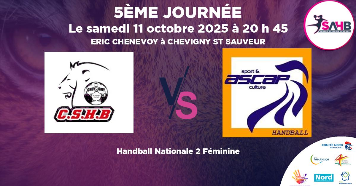 Nationale 2 Féminine handball, CHEVIGNY ST SAUVEUR VS PAYS DE MONTBELIARD - ERIC CHENEVOY à CHEVIGNY ST SAUVEUR à 20 h 45