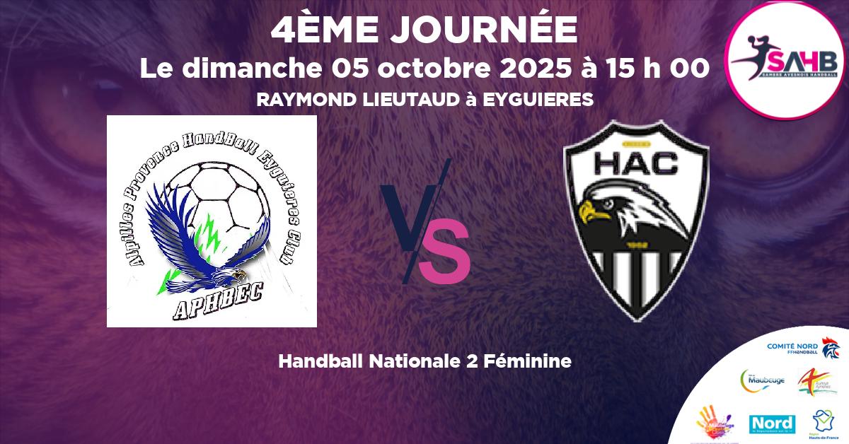 Nationale 2 Féminine handball, EYGUIERES  ISTRES VS AJACCIO - RAYMOND LIEUTAUD à EYGUIERES à 15 h 00