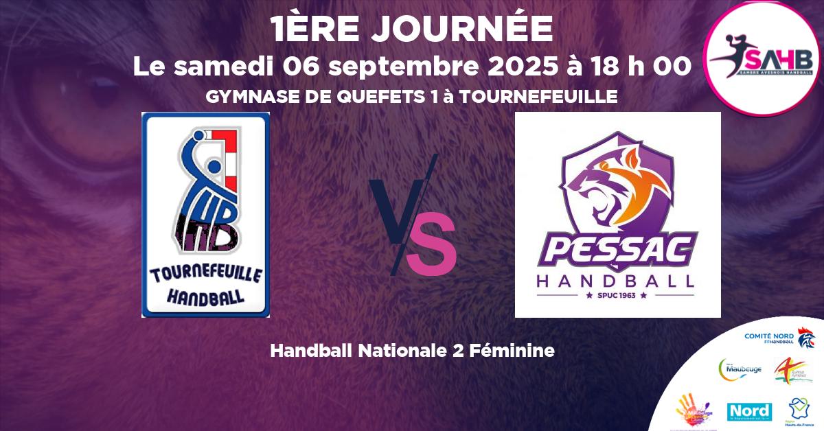Nationale 2 Féminine handball, TOURNEFEUILLE VS STADE PESSACAIS - GYMNASE DE QUEFETS 1 à TOURNEFEUILLE à 18 h 00