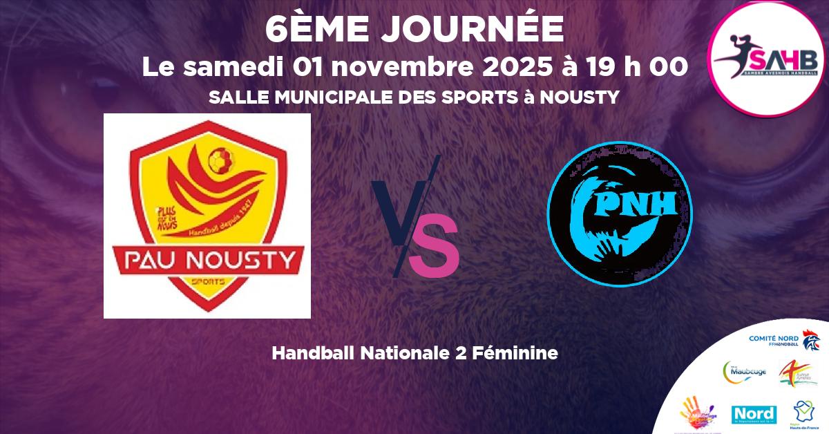 Nationale 2 Féminine handball, PAU NOUSTY VS PAYS DES NESTES - SALLE MUNICIPALE DES SPORTS à NOUSTY à 19 h 00