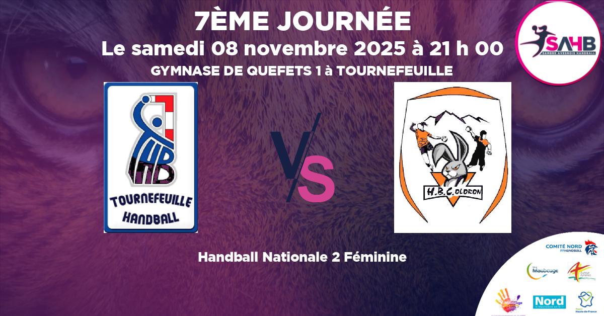 Nationale 2 Féminine handball, TOURNEFEUILLE VS OLORON - GYMNASE DE QUEFETS 1 à TOURNEFEUILLE à 21 h 00