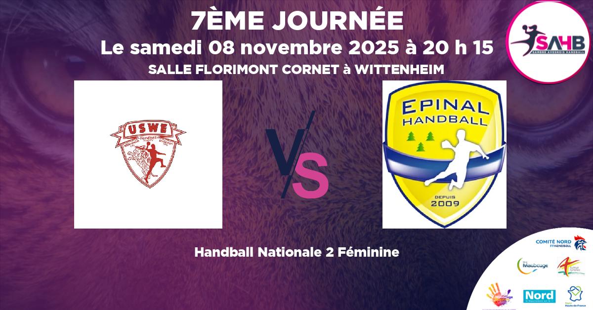 Nationale 2 Féminine handball, WITTENHEIM-ENSISHEIM THANN N2 VS EPINAL - SALLE FLORIMONT CORNET à WITTENHEIM à 20 h 15