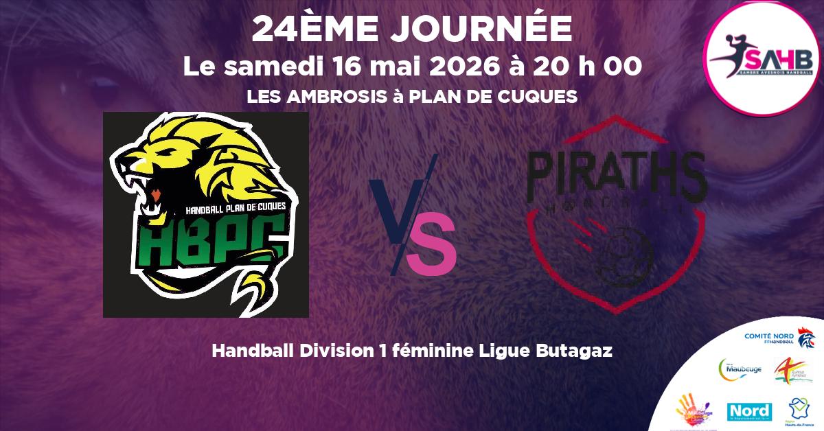 Division 1 féminine Ligue Butagaz handball, PLAN DE CUQUES VS STRASBOURG ACHENHEIM TRUCHTERSHEIM - LES AMBROSIS à PLAN DE CUQUES à 20 h 00