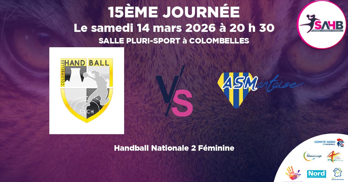 Nationale 2 Féminine handball, CLUB LAIQUE COLOMBELLES VS MANTAISE - SALLE PLURI-SPORT à COLOMBELLES à 20 h 30